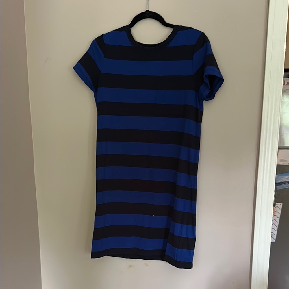Banana Republic Blue and Black Striped Mini Dress